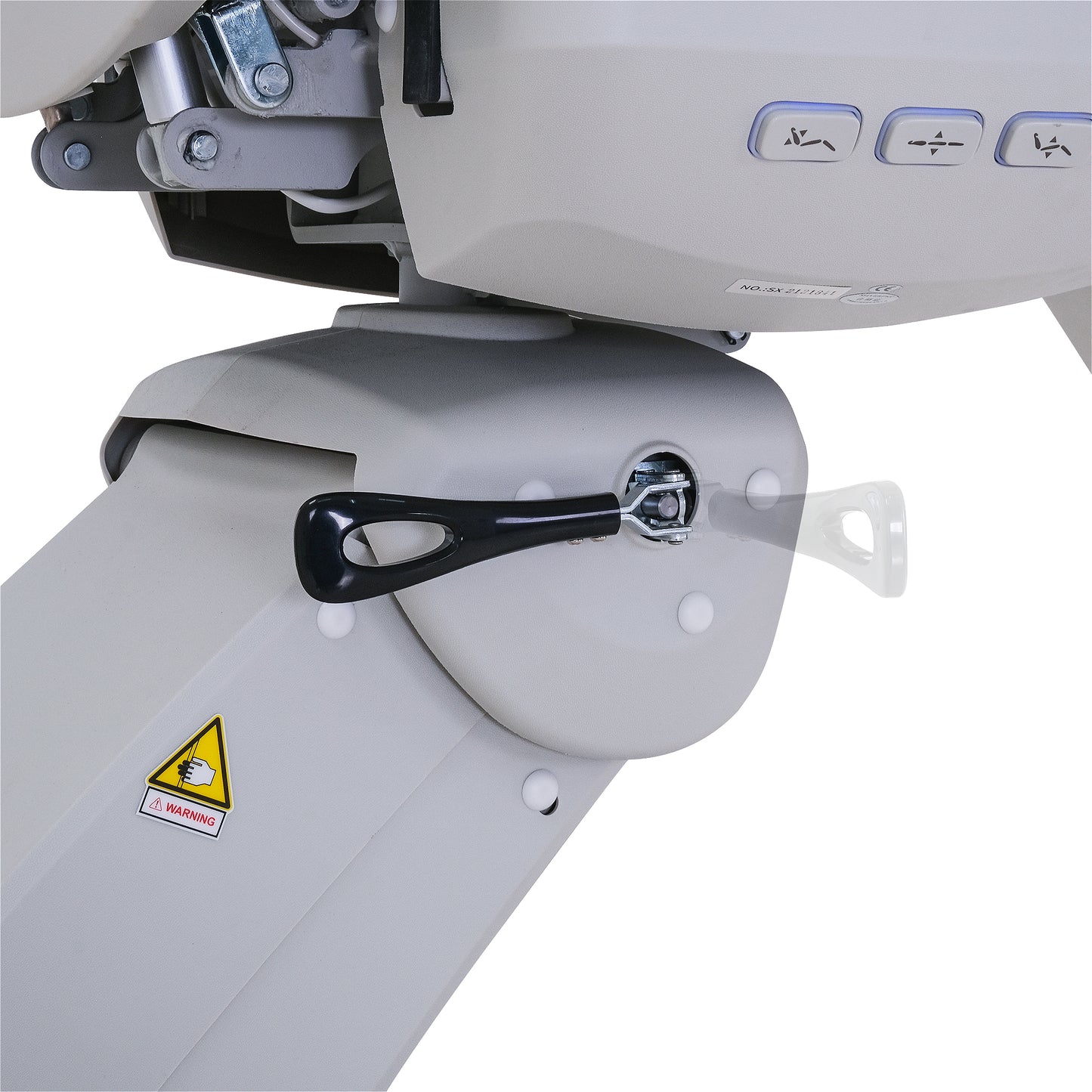 Silverfox 2246B Electric Spa Facial Chair Side View Adjustment Lever - Sunlight Spa Supply