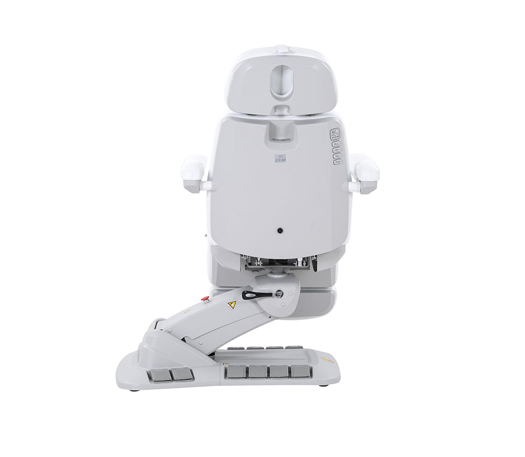 Silver Fox Electric Med Spa Chair with Foot Pedals 2246EBN Side View Plus Rotation - Sunlight Spa Supply