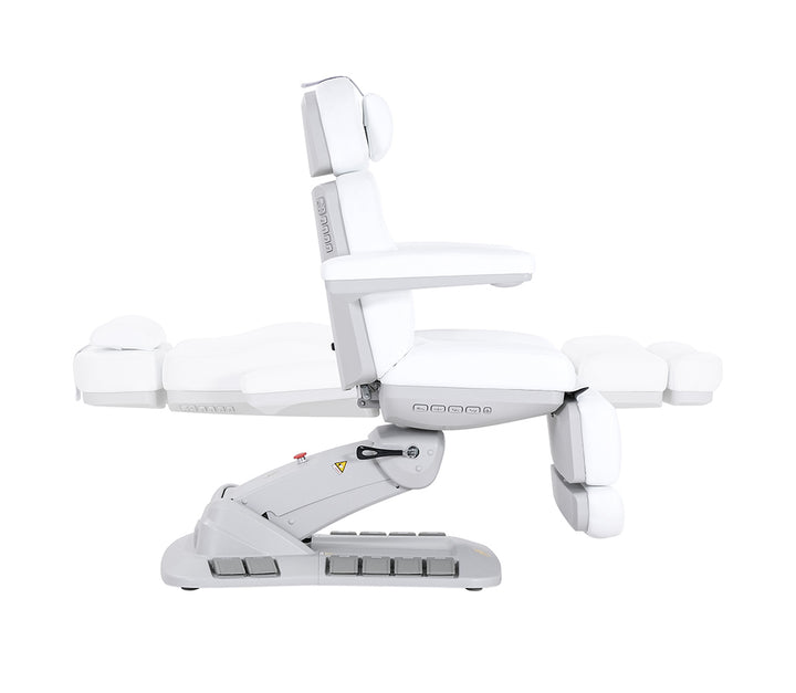 Silver Fox Electric Med Spa Chair with Foot Pedals 2246EBN Side View Lay Flat - Sunlight Spa Supply