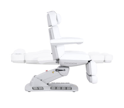 Silver Fox Electric Med Spa Chair with Foot Pedals 2246EBN Side View Lay Flat 2 - Sunlight Spa Supply