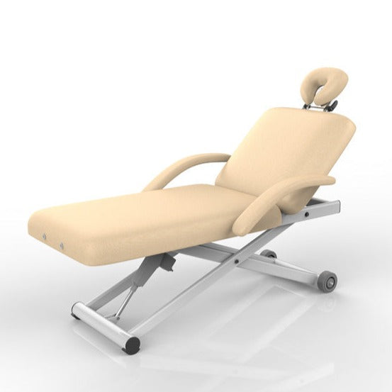 Silverfox 2274 Electric Massage Table Front View Back Rest Elevated - Sunlight Spa Supply